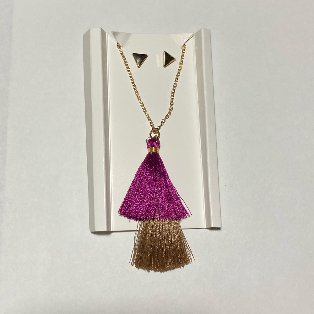 LILY SKY DESIGNS tassel necklace & earrings set